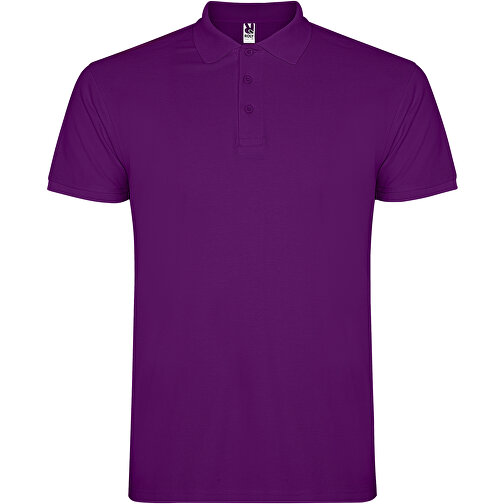 Star Poloshirt Für Herren , lila, Piqué Strick 100% Baumwolle, 200 g/m2, M, , Bild 1