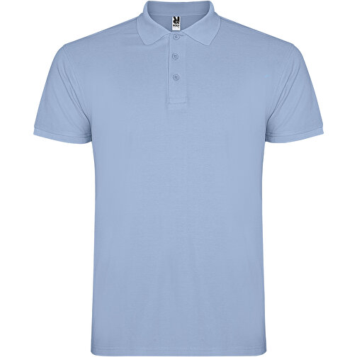 Star Poloshirt Für Kinder , himmelblau, Piqué Strick 100% Baumwolle, 200 g/m2, 5/6, , Bild 1