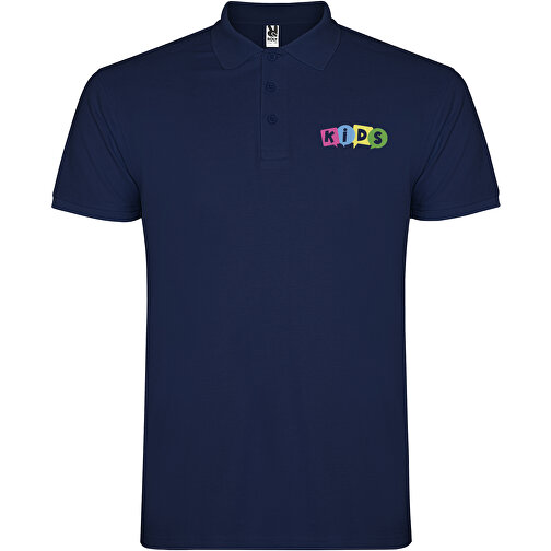 Star Poloshirt Für Kinder , navy blue, Piqué Strick 100% Baumwolle, 200 g/m2, 9/10, , Bild 2