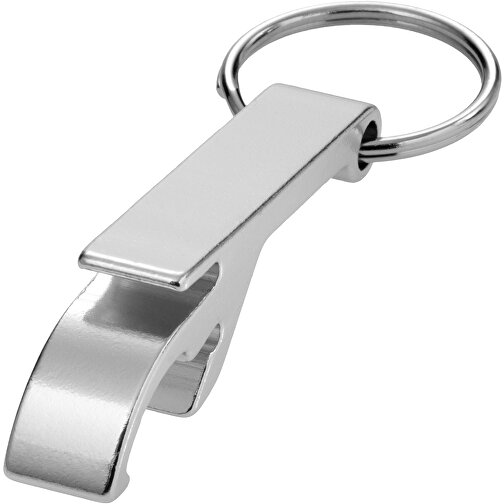 Tao Schlüsselanhänger Mit Flaschen- Und Dosenöffner Aus Recyceltem RCS Aluminium , silber, Recycled Aluminium, 6,00cm x 2,60cm x 1,00cm (Länge x Höhe x Breite), Bild 1