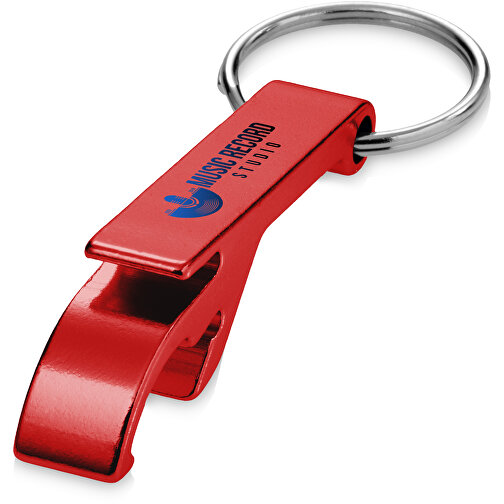 Tao Schlüsselanhänger Mit Flaschen- Und Dosenöffner Aus Recyceltem RCS Aluminium , rot, Recycled Aluminium, 6,00cm x 2,60cm x 1,00cm (Länge x Höhe x Breite), Bild 2
