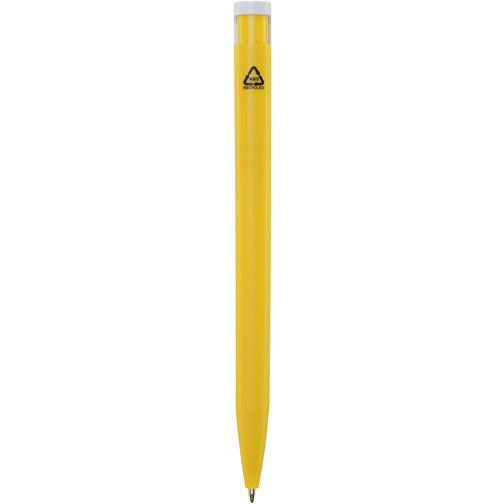 Unix Kugelschreiber Aus Recyceltem Kunststoff , gelb, Recycelter ABS Kunststoff, 13,90cm (Länge), Bild 3