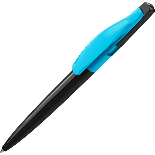 Prodir DS2 PPP Push Kugelschreiber , Prodir, schwarz / cyanblau, Kunststoff, 14,80cm x 1,70cm (Länge x Breite), Bild 1