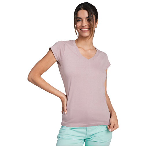 Victoria T-Shirt Mit V-Ausschnitt Für Damen , hellrosa, Single jersey Strick 100% Baumwolle, 155 g/m2, 2XL, , Bild 4