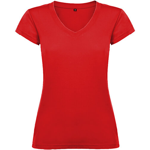 Victoria T-Shirt Mit V-Ausschnitt Für Damen , rot, Single jersey Strick 100% Baumwolle, 155 g/m2, L, , Bild 1