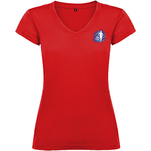 Victoria T-Shirt Mit V-Ausschnitt Für Damen , rot, Single jersey Strick 100% Baumwolle, 155 g/m2, L, , Bild 2