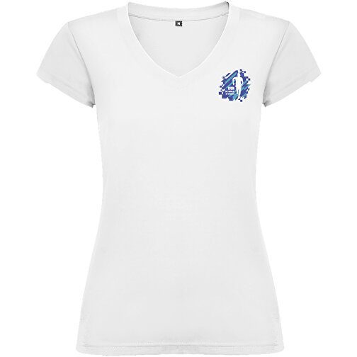 Victoria T-Shirt Mit V-Ausschnitt Für Damen , weiß, Single jersey Strick 100% Baumwolle, 155 g/m2, 2XL, , Bild 2