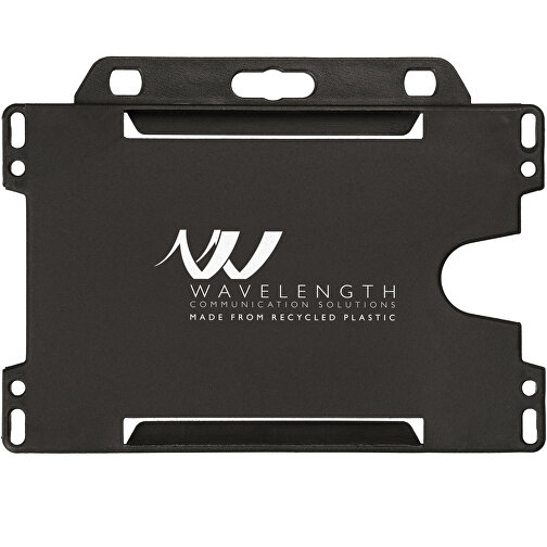 Vega Kartenhalter Aus Recyceltem Kunststoff , schwarz, Recycelter PP Kunststoff, 9,00cm x 0,40cm x 6,50cm (Länge x Höhe x Breite), Bild 2