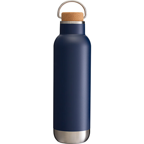 Thermotrinkflasche RETUMBLER-ORTADO 750 , dunkelblau / braun, Kork, recycelter Edelstahl, recyceltes Polypropylen, Silikon, 26,80cm x 7,70cm x 7,70cm (Länge x Höhe x Breite), Bild 2