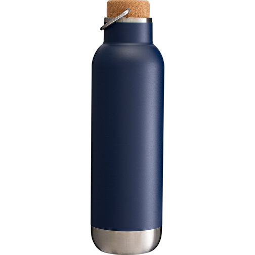 Thermotrinkflasche RETUMBLER-ORTADO 750 , dunkelblau / braun, Kork, recycelter Edelstahl, recyceltes Polypropylen, Silikon, 26,80cm x 7,70cm x 7,70cm (Länge x Höhe x Breite), Bild 4