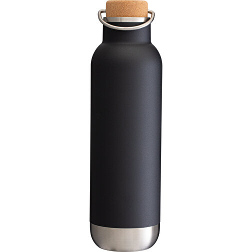 Thermotrinkflasche RETUMBLER-ORTADO 750 , schwarz / braun, Kork, recycelter Edelstahl, recyceltes Polypropylen, Silikon, 26,80cm x 7,70cm x 7,70cm (Länge x Höhe x Breite), Bild 1
