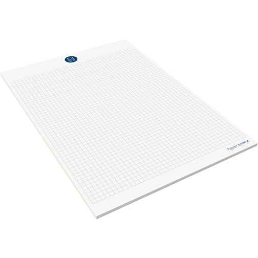 Schreibblock 'Primus Upcycling' DIN A4, 50 Blatt , weiss, Einzelblätter: Papier 70 g/m² Upcyclingpapier aus Zuckerrohr, Umschlag: 310 g/m² Upcyclingpapier aus Zuckerrohr, 29,70cm x 21,00cm (Höhe x Breite), Bild 1