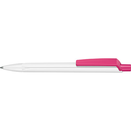 Kugelschreiber TRI-STAR P , Ritter-Pen, weiss/fuchsia-pink, Kunststoff, 14,00cm (Länge), Bild 3