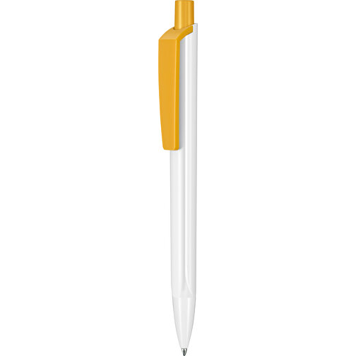 Kugelschreiber TRI-STAR P , Ritter-Pen, weiss/apricot-gelb, Kunststoff, 14,00cm (Länge), Bild 1