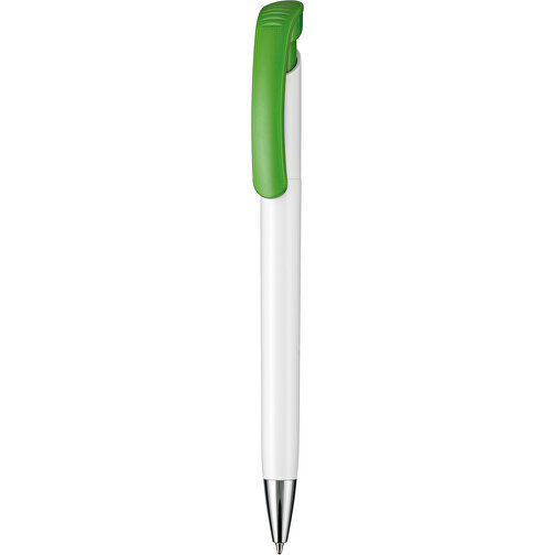 Kugelschreiber BONITA , Ritter-Pen, weiß/Apfel-grün, ABS-Kunststoff, 14,80cm (Länge), Bild 1
