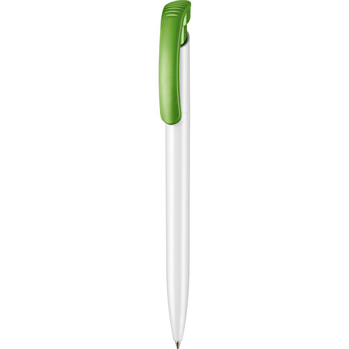 Kugelschreiber CLEAR SHINY , Ritter-Pen, weiß/Apfel-grün, ABS-Kunststoff, 14,80cm (Länge), Bild 1