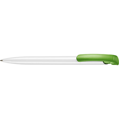 Kugelschreiber CLEAR SHINY , Ritter-Pen, weiß/Apfel-grün, ABS-Kunststoff, 14,80cm (Länge), Bild 3