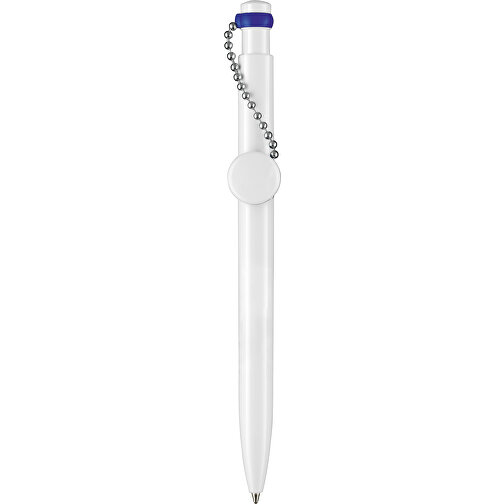 Kugelschreiber PIN PEN , Ritter-Pen, weiss/nacht-blau, ABS-Kunststoff, 14,50cm (Länge), Bild 1
