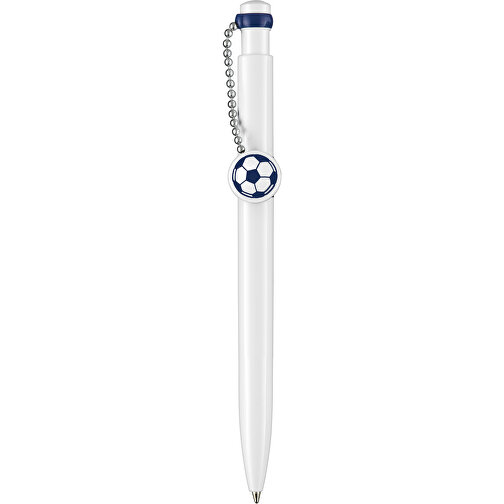 Kugelschreiber PIN PEN , Ritter-Pen, weiß/nacht-blau, ABS-Kunststoff, 14,50cm (Länge), Bild 1