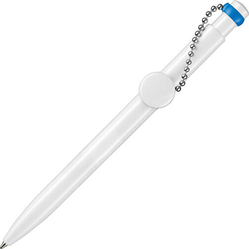 Kugelschreiber PIN PEN , Ritter-Pen, weiss/himmel-blau, ABS-Kunststoff, 14,50cm (Länge), Bild 2