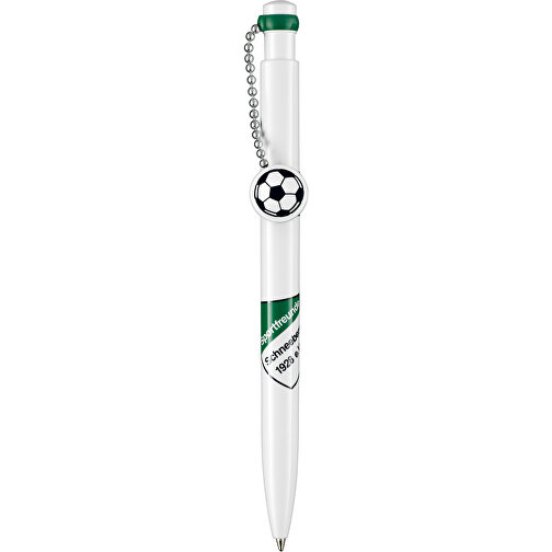 Kugelschreiber PIN PEN , Ritter-Pen, weiss/minze-grün, ABS-Kunststoff, 14,50cm (Länge), Bild 1