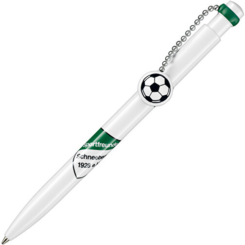 Kugelschreiber PIN PEN , Ritter-Pen, weiss/minze-grün, ABS-Kunststoff, 14,50cm (Länge), Bild 2