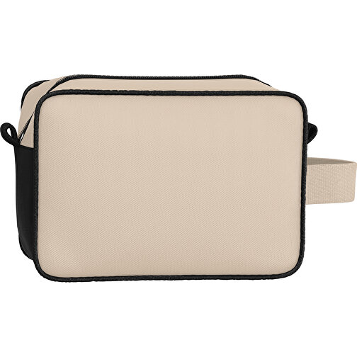 Kosmetiktasche Nova , beige / schwarz, Sublimation-fabric 200g - Polyester (PU), 16,00cm x 8,00cm x 23,00cm (Länge x Höhe x Breite), Bild 2