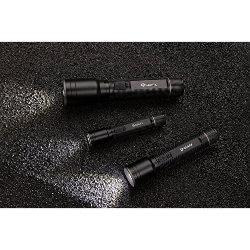 Grosse Gear X Taschenlampe Aus RCS Recycelt. Alu Mit USB-Akku , schwarz, Recycelte Aluminiumlegierung, 15,70cm (Höhe), Bild 12