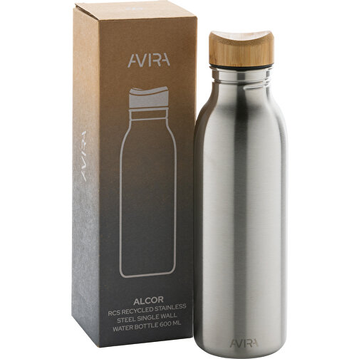 Avira Alcor 600ml Wasserflasche Aus RCS Rec. Stainless-Steel , silber, Rostfreier Stahl - recycelt, 22,50cm (Höhe), Bild 9