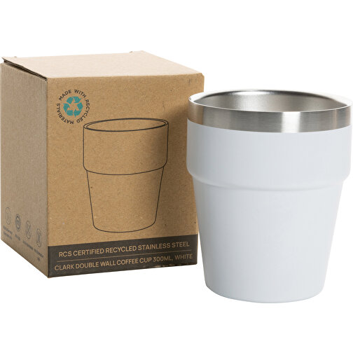 Clark Doppelwandige RCS Kaffeetasse 300ml , weiss, Rostfreier Stahl - recycelt, 9,70cm (Höhe), Bild 6