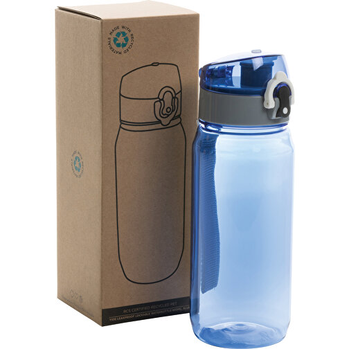 Yide RCS  RPET Verschließbare Wasserflasche 600ml , blau, PET - recycelt, 21,40cm (Höhe), Bild 11