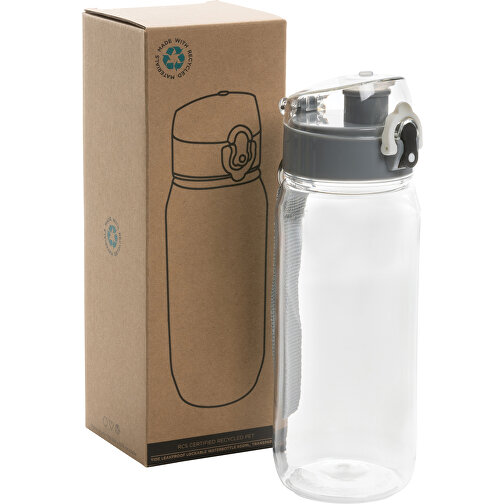 Yide RCS  RPET Verschließbare Wasserflasche 600ml , transparent, PET - recycelt, 21,40cm (Höhe), Bild 10