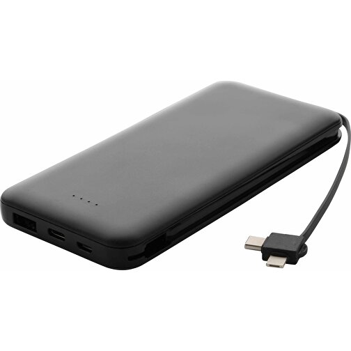 Lockhart 10.000mAh Powerbank Aus RCS Kunststoff , schwarz, ABS - recycelt, 14,50cm x 1,60cm (Länge x Höhe), Bild 2