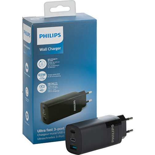 Philips 65W ultrahurtig PD 3-port USB-vægoplader, Billede 5