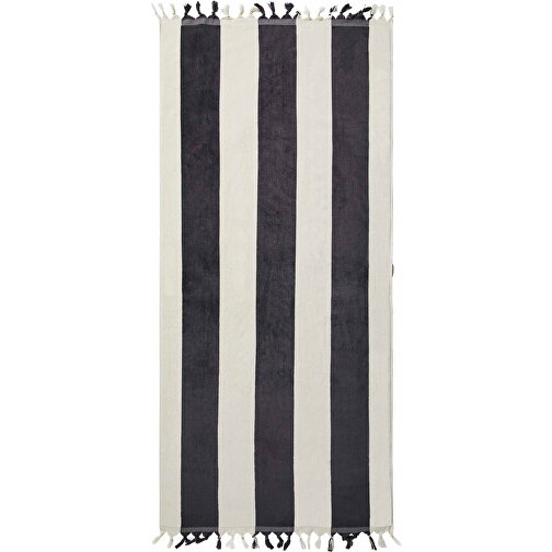 VINGA Valmer Strandtuch 450gr/m² , schwarz, Baumwolle, 180,00cm x 0,50cm (Länge x Höhe), Bild 2