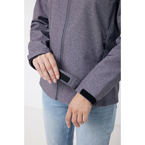 Iqoniq Makalu Damen Softshelljacke Aus Recyceltem Polyester , vulcano heather grey, 91% recyceltes Polyester, 7% recyceltes TPU, 2% Elastan, XXL, 72,00cm x 3,00cm (Länge x Höhe), Bild 11