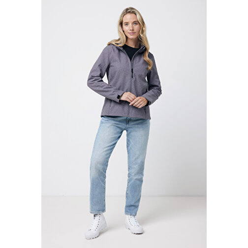 Iqoniq Makalu Damen Softshelljacke Aus Recyceltem Polyester , vulcano heather grey, 91% recyceltes Polyester, 7% recyceltes TPU, 2% Elastan, XXL, 72,00cm x 3,00cm (Länge x Höhe), Bild 5