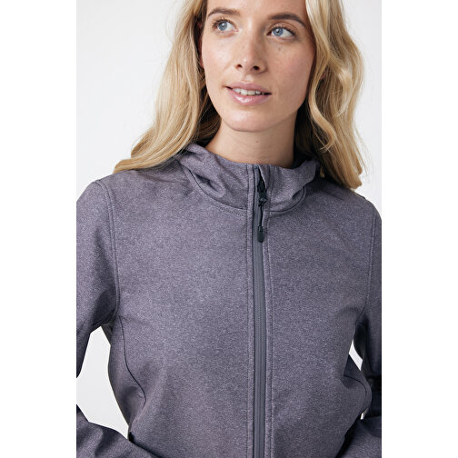 Iqoniq Makalu Damen Softshelljacke Aus Recyceltem Polyester , vulcano heather grey, 91% recyceltes Polyester, 7% recyceltes TPU, 2% Elastan, L, 68,00cm x 3,00cm (Länge x Höhe), Bild 9