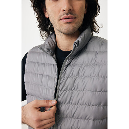 Iqoniq Meru Herren Bodywarmer Aus Recyceltem Polyester , Silbergrau, 100% recyceltes Polyester, S, 67,00cm x 0,50cm (Länge x Höhe), Bild 8