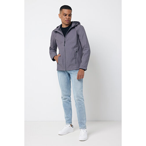 Iqoniq Makalu Herren Softshelljacke Aus Recyceltem Polyester , vulcano heather grey, 91% recyceltes Polyester, 7% recyceltes TPU, 2% Elastan, XL, 75,00cm x 3,00cm (Länge x Höhe), Bild 5