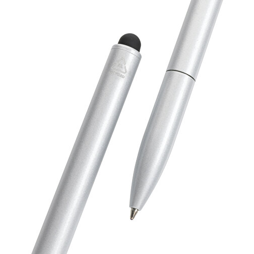 Kymi Stift Mit Stylus Aus RCS Recyceltem Aluminum , silber, Recycelte Aluminiumlegierung, 12,90cm (Höhe), Bild 5