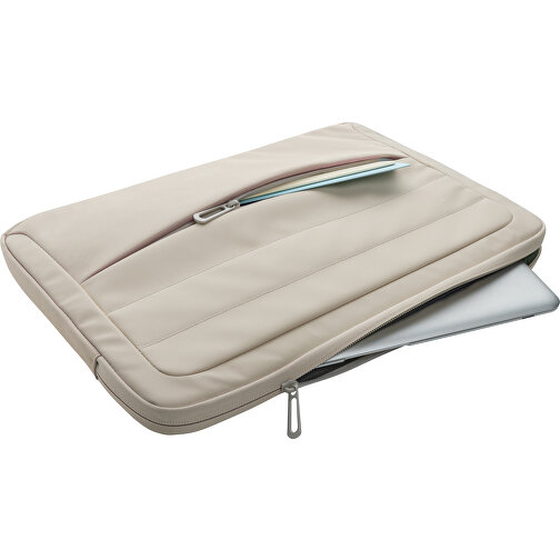 Armond AWARE™ RPET 15.6' Laptop-Sleeve , beige, PET - recycelt, 38,00cm x 26,00cm (Länge x Höhe), Bild 4