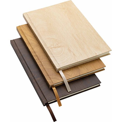 Quaderno Kavana A5 con stampa su legno, marrone chiaro, Immagine 6