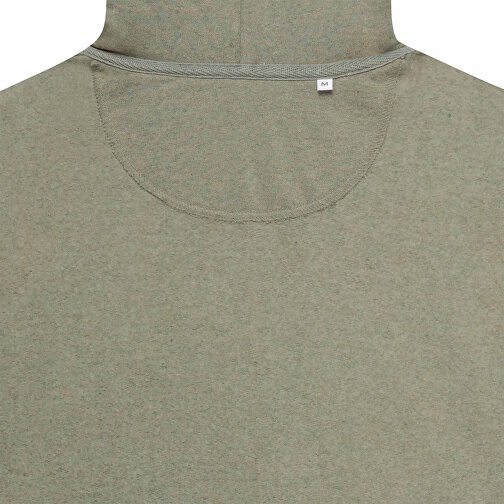 Iqoniq Abisko Zip-Kapuzenpullover Aus Recycelter Baumwolle , heather green, 50% recycelte und 50% biologische Baumwolle, L, 74,00cm x 1,00cm (Länge x Höhe), Bild 3