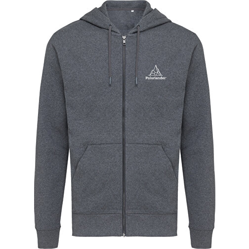 Iqoniq Abisko Zip-Kapuzenpullover Aus Recycelter Baumwolle , ungefärbtes Anthrazit, 50% recycelte und 50% biologische Baumwolle, XL, 76,00cm x 1,00cm (Länge x Höhe), Bild 4