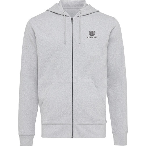 Iqoniq Abisko Zip-Kapuzenpullover Aus Recycelter Baumwolle , heather grey, 50% recycelte und 50% biologische Baumwolle, 4XL, 82,00cm x 1,00cm (Länge x Höhe), Bild 4