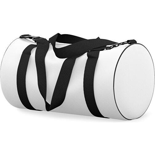 Sporttasche Modernfit , weiss / schwarz, Sublimation Poliester 300g, 27,00cm x 27,00cm x 50,00cm (Länge x Höhe x Breite), Bild 2