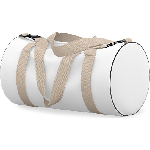 Sporttasche Modernfit , weiß / beige, Sublimation Poliester 300g, 27,00cm x 27,00cm x 50,00cm (Länge x Höhe x Breite), Bild 2