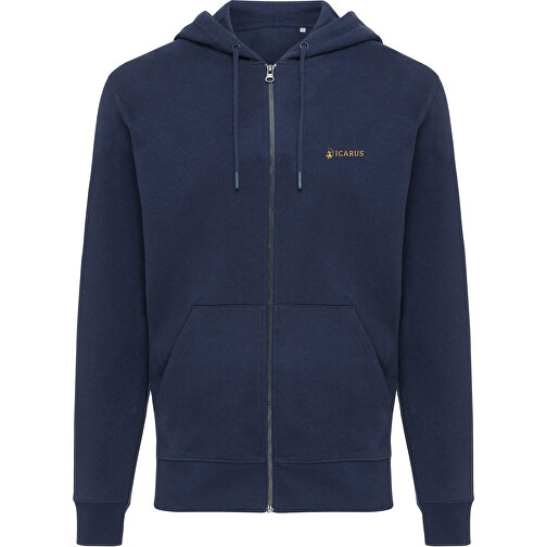 Iqoniq Abisko Zip-Kapuzenpullover Aus Recycelter Baumwolle , navy blau, 50% recycelte und 50% biologische Baumwolle, XL, 76,00cm x 1,00cm (Länge x Höhe), Bild 4