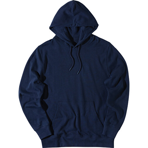 Iqoniq Rila Lightweight Hoodie Aus Recycelter Baumwolle , navy blau, 30% recycelte und 70% biologische Baumwolle, L, 74,00cm x 1,00cm (Länge x Höhe), Bild 3